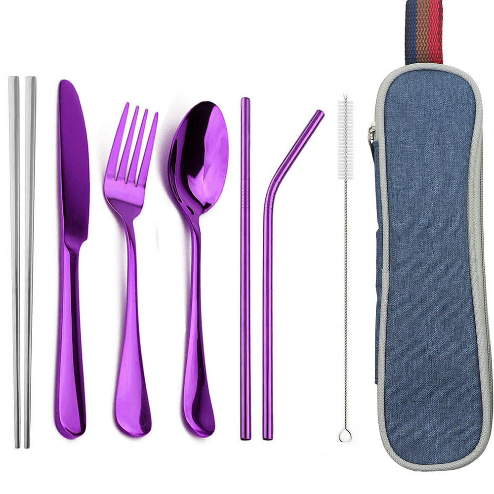Camping Cooking Cutlery Set - JANKNG-Couverts de voyage en acier inoxydable,