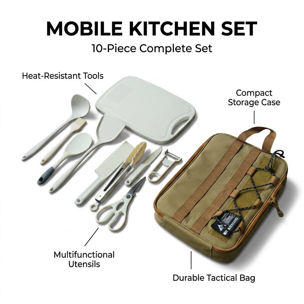 Camping Cooking Cutlery Set - Ensemble de cuisine de camping portable