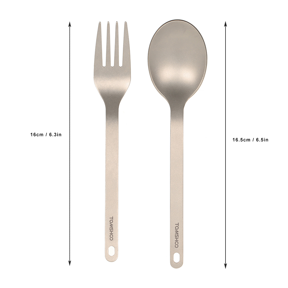Camping Cooking Cutlery Set - TOMSHOO vaisselle en titane cuillère à