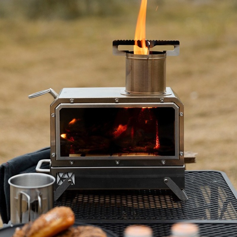 Camping Cooking - Poêle à bois carré en acier