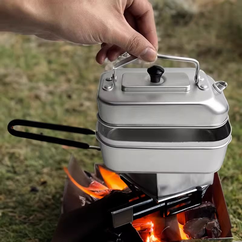 Camping Cooking Cutlery Set - Bouilloire Portable Ultralégère pour Pique-Nique, Camping,