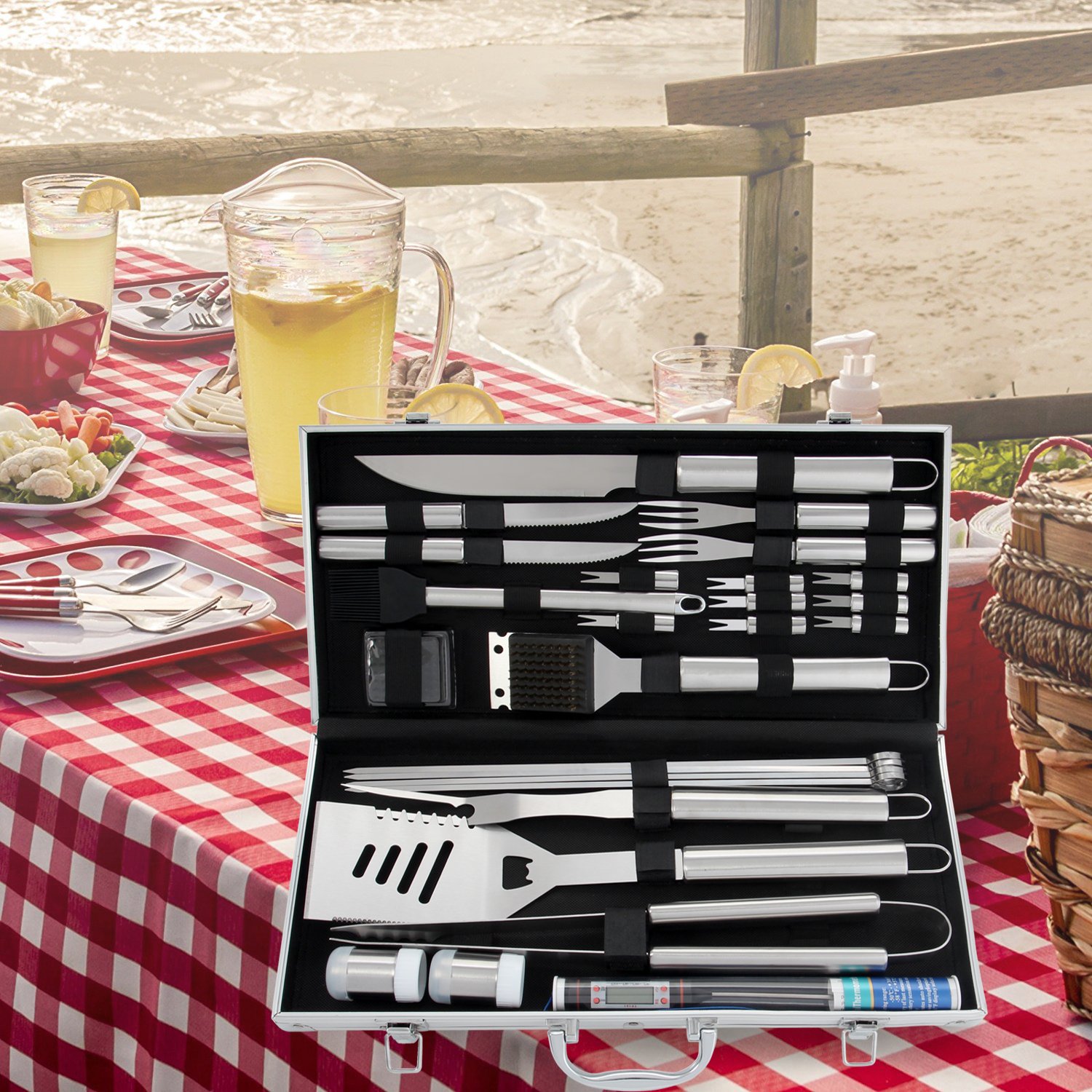 Camping Cooking Kit Box - Kit d'outils avec boîte en aluminium