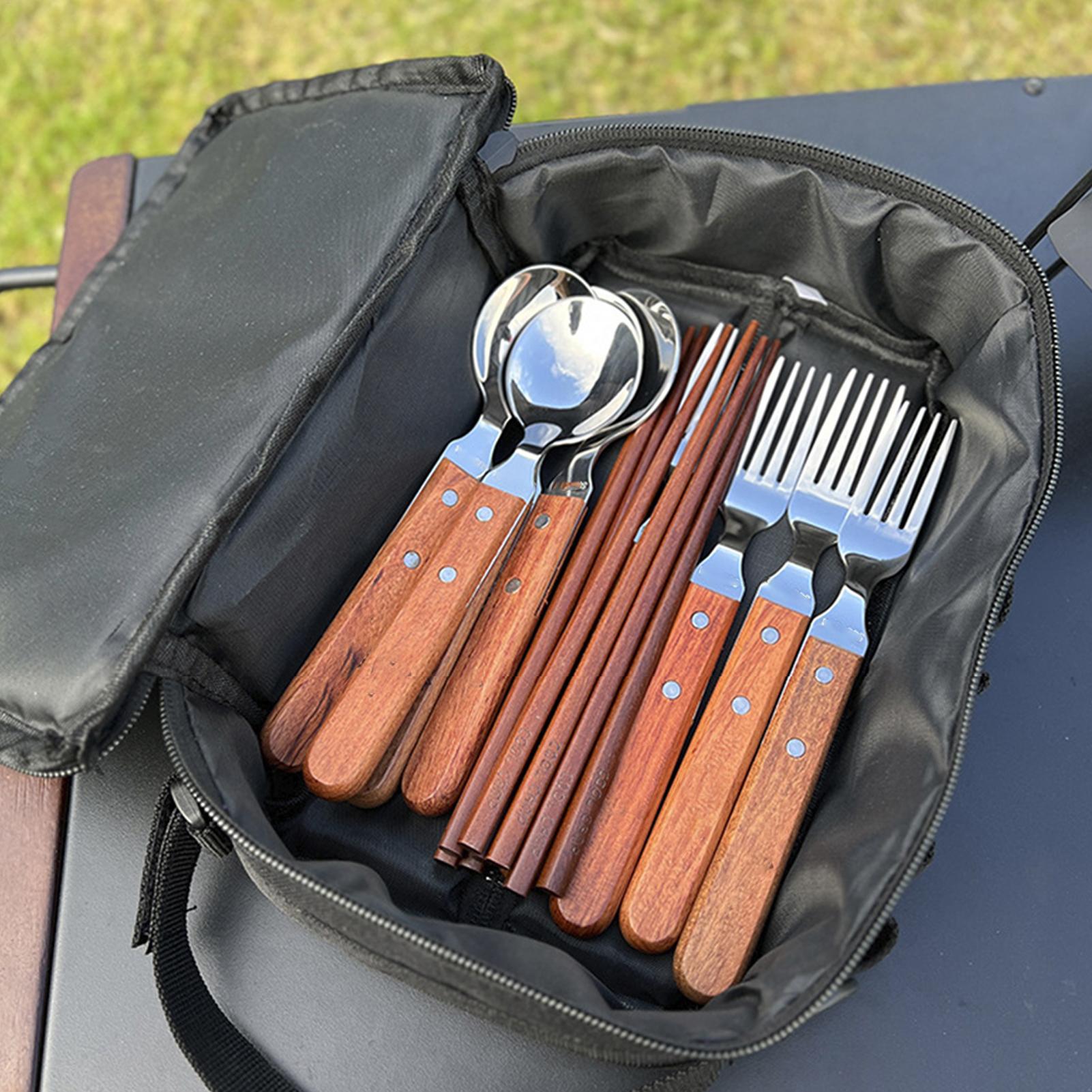 Camping Cooking Caddy - Organisateur d'ustensiles de cuisine de Camping,
