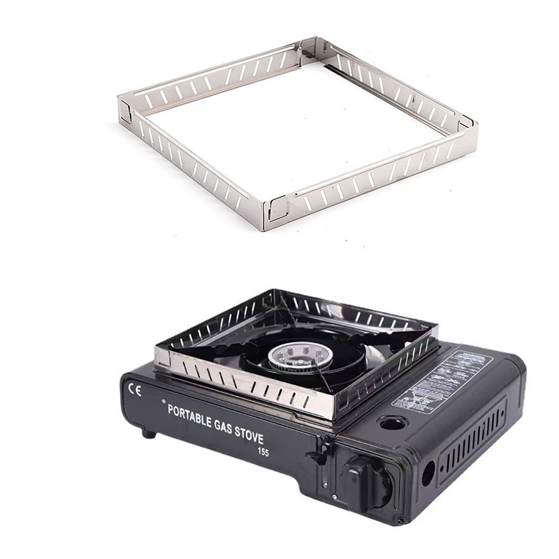 Camping Cooking Heater - Pare-vent pliable en acier inoxydable, poêle