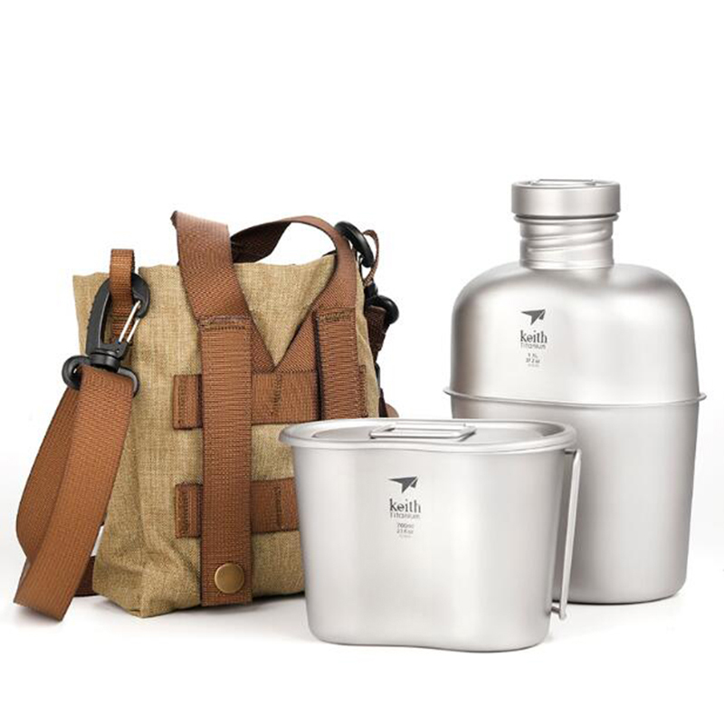 Camping Cooking Kit Box - Ensemble de cuisine en titane Pamono,