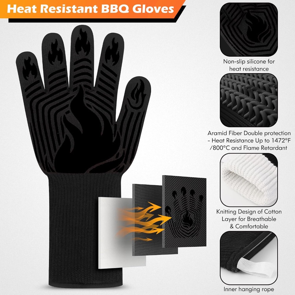Camping Cooking - Gants de barbecue, 1472 ° Gants