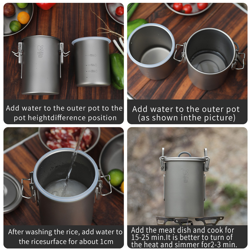 Casserole à riz en titane pur  - Camping Cooking Appliances avis et prix