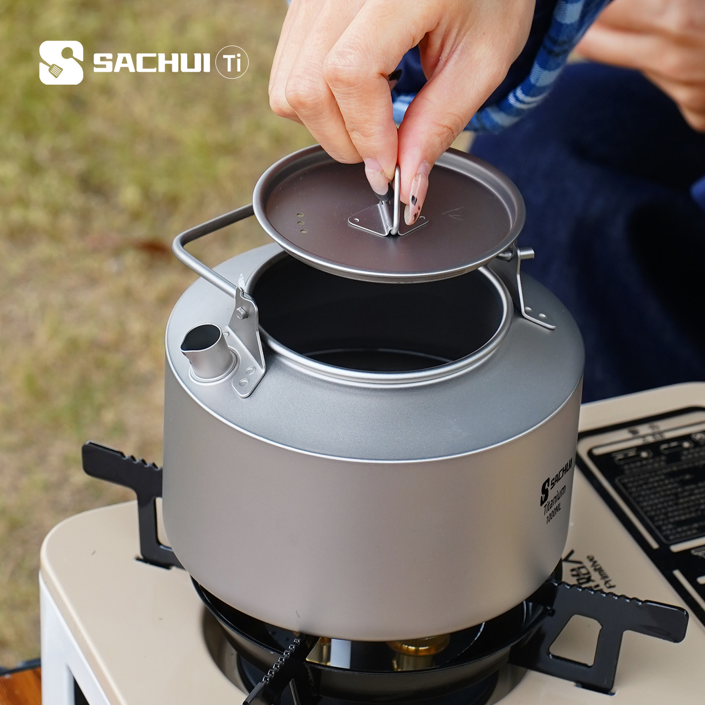 Bouilloire en titane pur de 10 - Camping Outdoor Cooking Set avis et prix