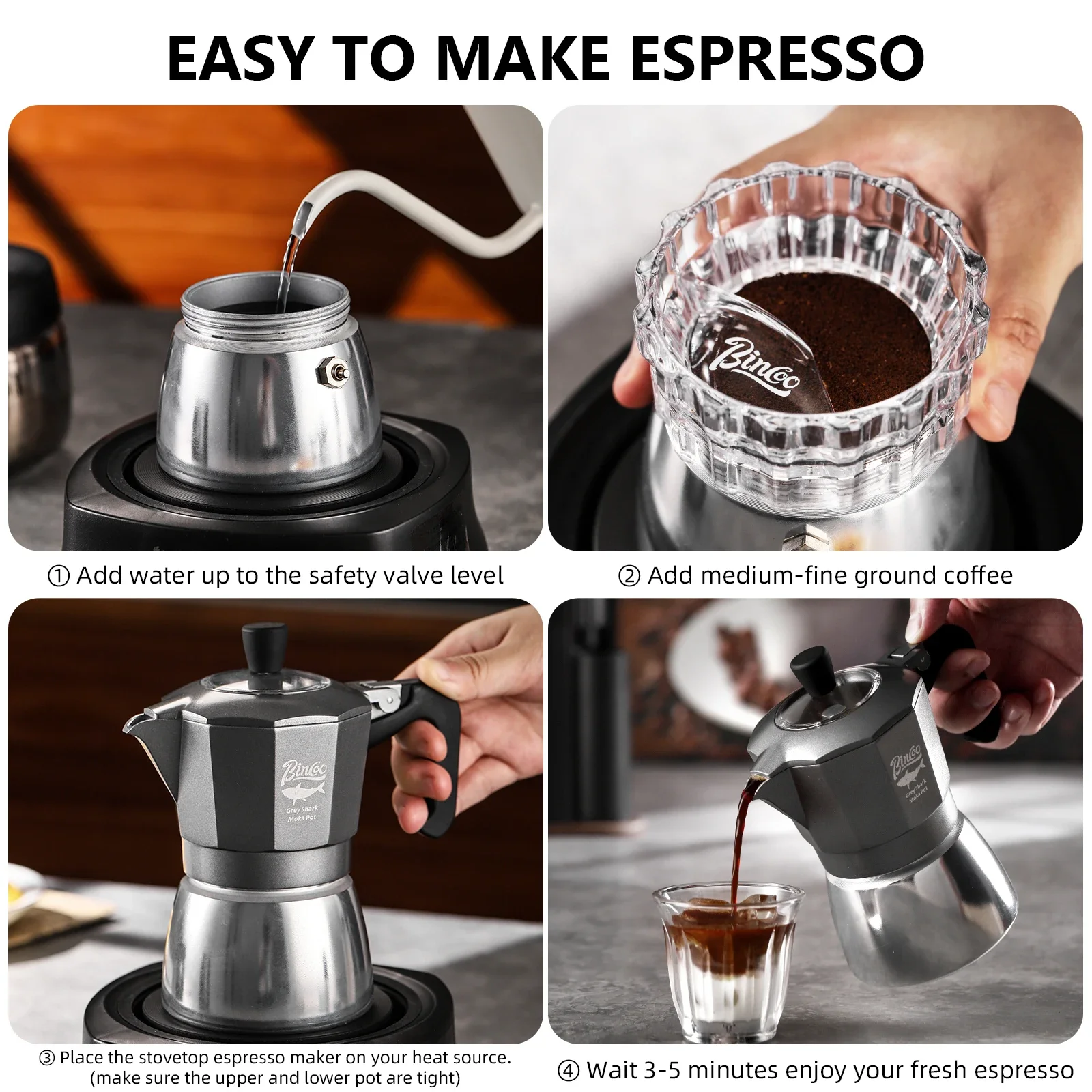 Cafetière Moka Bincoo à double - Camping Cooking Utensils avis et prix