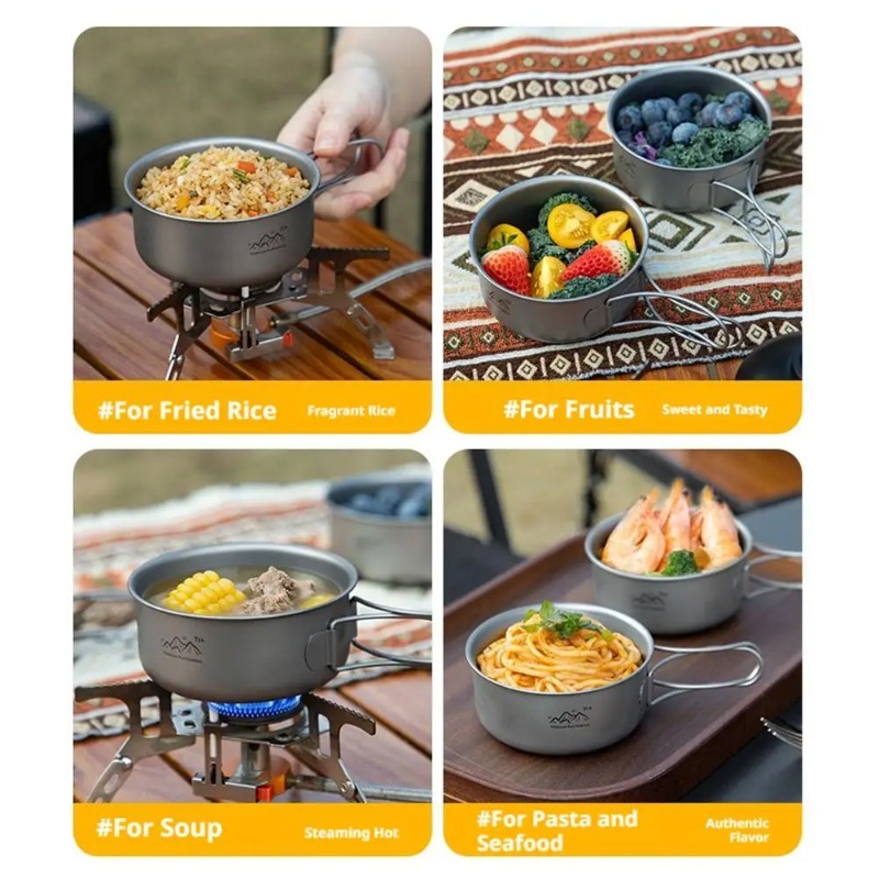 Pot de camping en titane ultra - Camping Cooking Noodles avis et prix