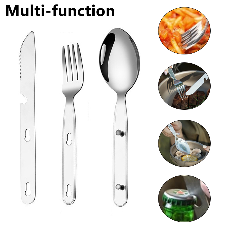 Ensemble de 3 couverts pliable - Camping Cooking Cutlery Set avis et prix