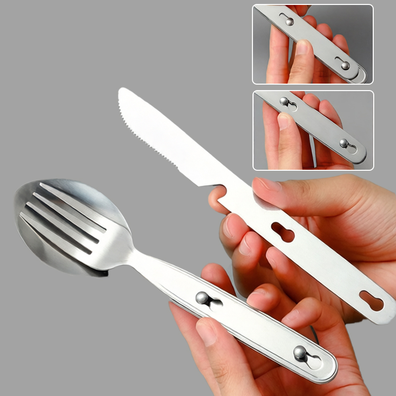 Ensemble de 3 couverts pliable - Camping Cooking Cutlery Set avis et prix