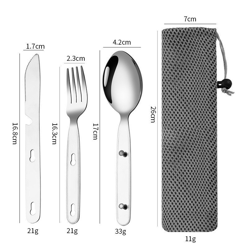 Ensemble de 3 couverts pliable - Camping Cooking Cutlery Set avis et prix