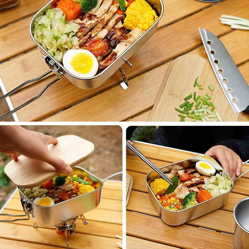 Boîte à lunch portable en acie - Camping Cooking Container avis et prix