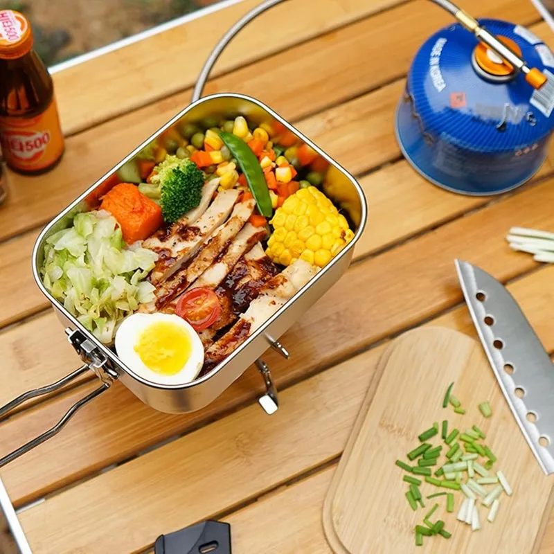 Boîte à lunch portable en acie - Camping Cooking Container avis et prix