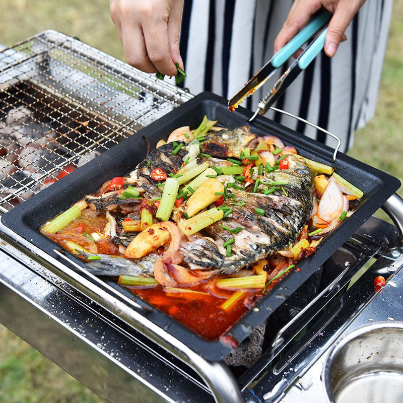 Poêle à griller carrée épaisse - Camping Cooking Appliances avis et prix